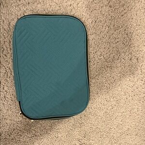 Teal Quilted Zippered Pouch